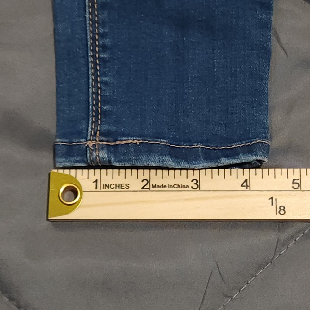 Wax Jeans Juniors 0 24x26.5 Low Rise Skinny Distressed Medium Wash - Picture 9 of 13